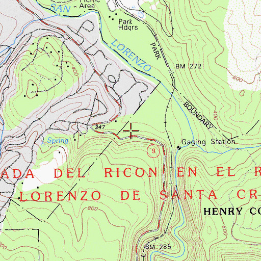 Topographic Map of Ox Road Trail, CA