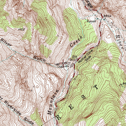 Topographic Map of Silver Gulch, CO