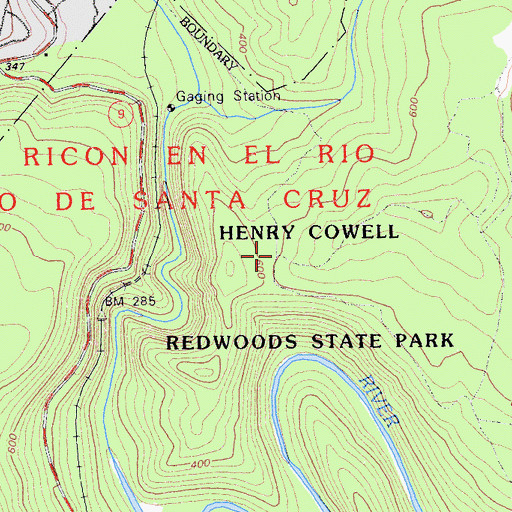 Topographic Map of Rincon Fire Road Trail, CA
