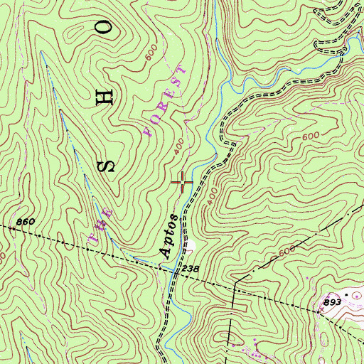 Topographic Map of Aptos Creek Trail, CA