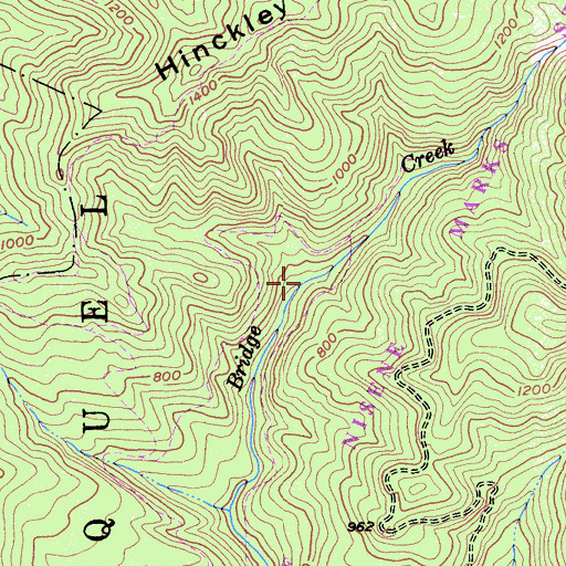 Topographic Map of Bridge Creek Historic Site, CA