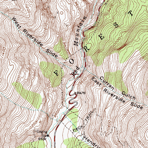Topographic Map of West Riverside Slide, CO