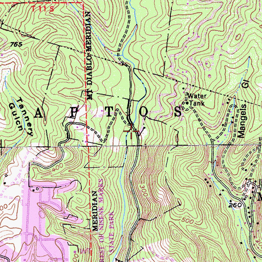 Topographic Map of Georges Picnic Area, CA