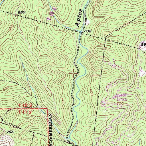 Topographic Map of Porter Family Picnic Area, CA