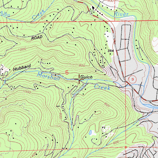 Topographic Map of Deans Creek, CA