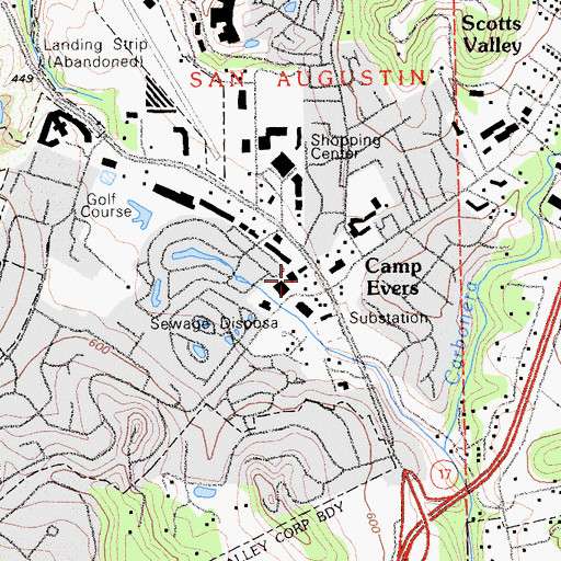 Topographic Map of Graham Plaza Shopping Center, CA