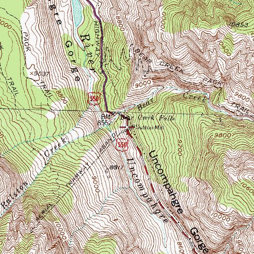 Topographic Map of Sutton Mill, CO