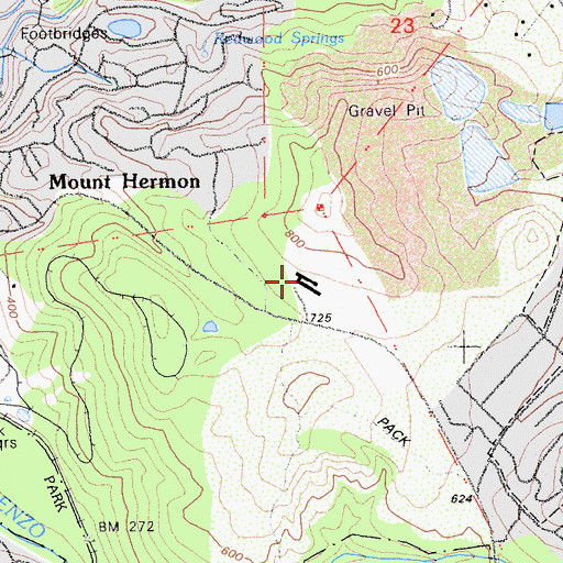 Topographic Map of Santa Cruz Probation Center, CA