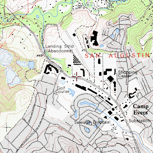 Topographic Map of Scotts Valley Square Shopping Center, CA