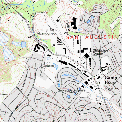 Topographic Map of Scotts Village Shopping Center, CA