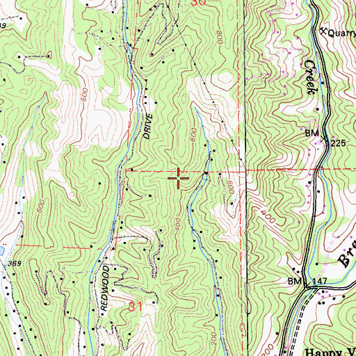 Topographic Map of The Mystery Spot, CA