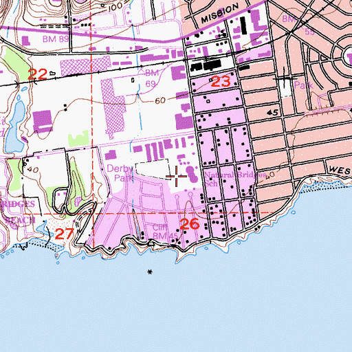 Topographic Map of Ark Alternative School, CA