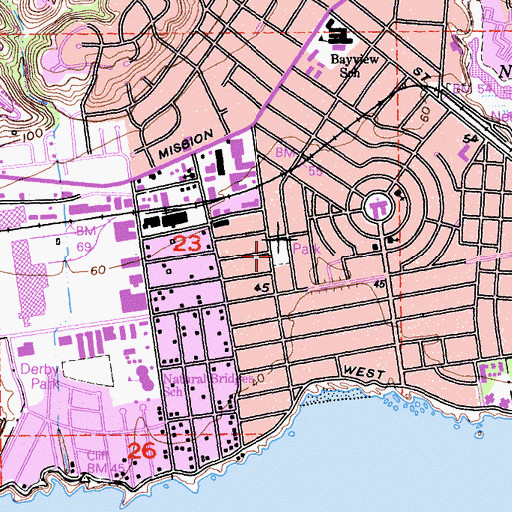 Topographic Map of Garfield Park School (historical), CA