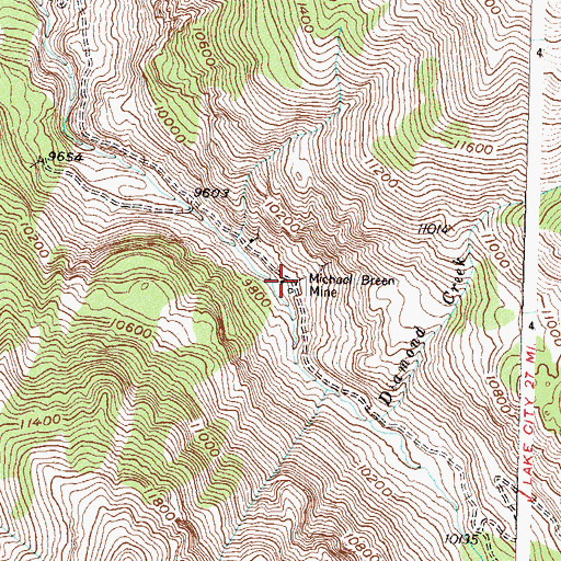 Topographic Map of Michael Breen Mine, CO