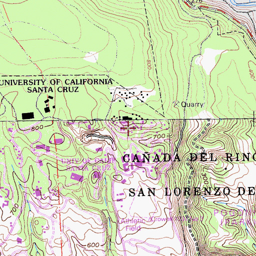 Topographic Map of Merrill College, CA
