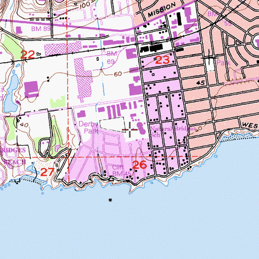 Topographic Map of Natural Bridge Elementary School, CA