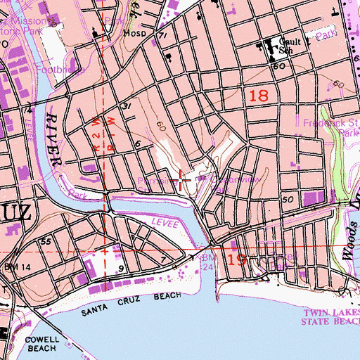 Topographic Map of Oceanview Park, CA