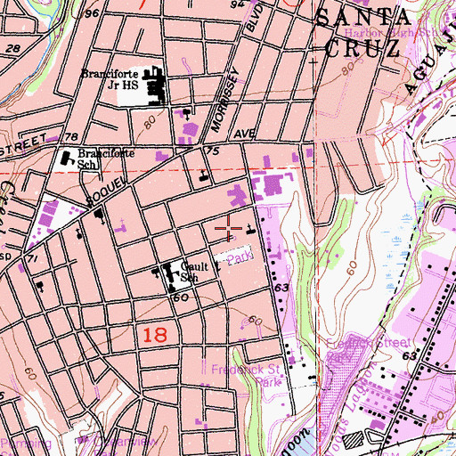 Topographic Map of Star of the Sea Church, CA