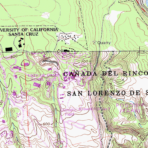 Topographic Map of Stevenson College, CA