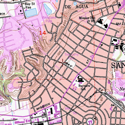 Topographic Map of Trescony Park, CA