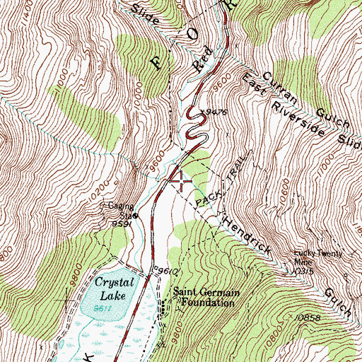 Topographic Map of Hendrick Gulch, CO