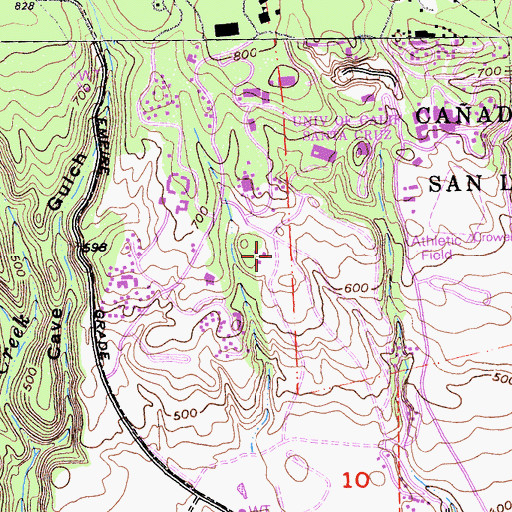 Topographic Map of University House, CA