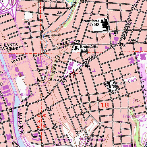 Topographic Map of Grace United Methodist Church, CA