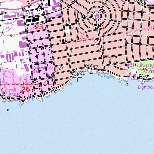 Topographic Map of Mitchell Cove, CA