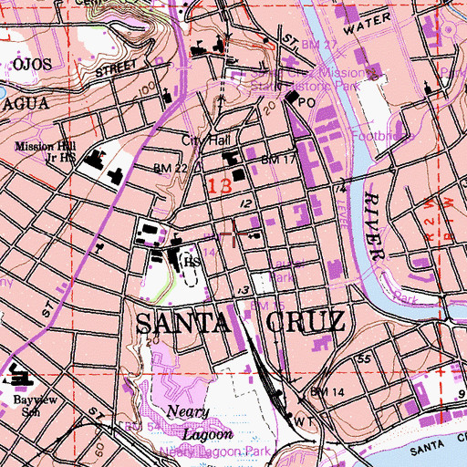 Topographic Map of Progressive Missionary Baptist Church, CA