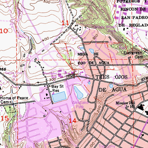 Topographic Map of University Baptist Church, CA