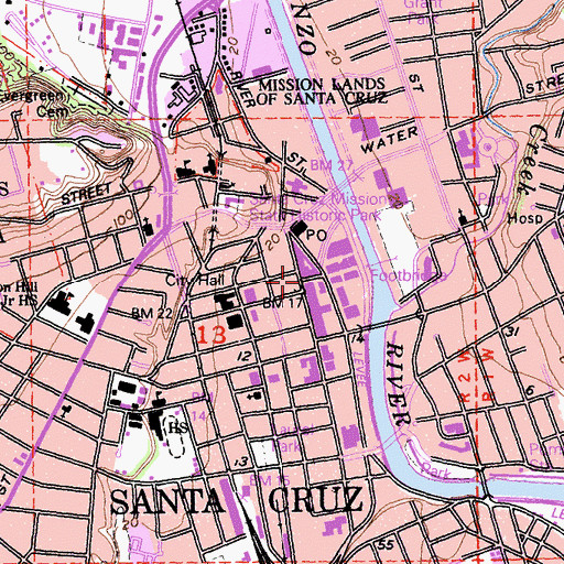 Topographic Map of Cooperhouse Shopping Center, CA