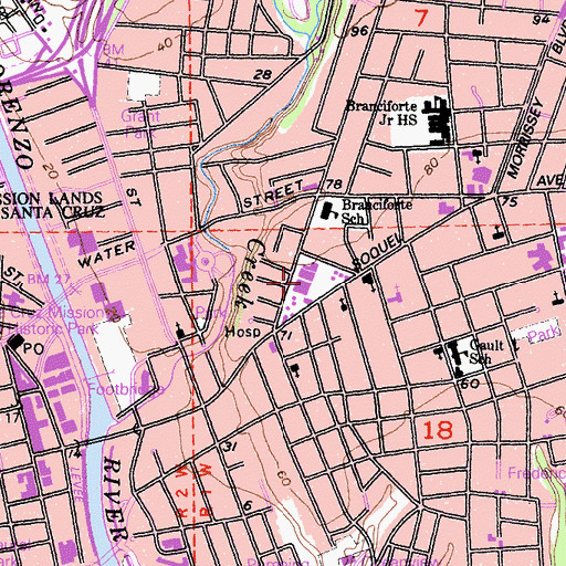 Topographic Map of Eastside Park, CA