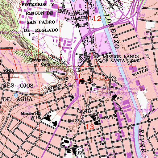 Topographic Map of Pueblo de Figueroa (historical), CA
