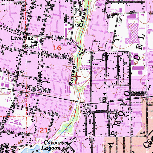 Topographic Map of Brommer Park, CA