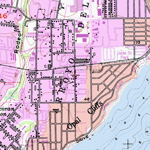 Topographic Map of Castle Mobile Estates, CA