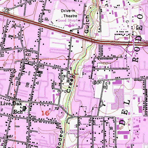 Topographic Map of Coffee Lane Park, CA