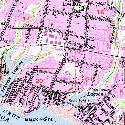 Topographic Map of First Church of Christ Scientist, CA