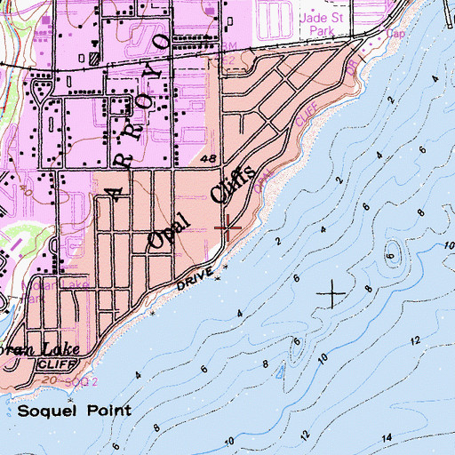 Topographic Map of Fourtyfirst Avenue County Park, CA
