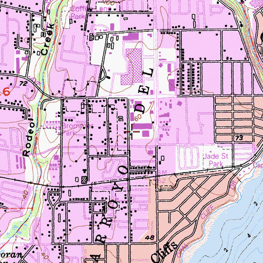 Topographic Map of Kings Plaza Shopping Center, CA