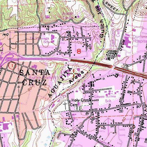 Topographic Map of Loma Prieta High School, CA