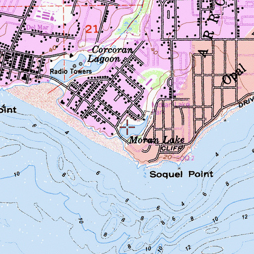 Topographic Map of Moran Lake Park, CA