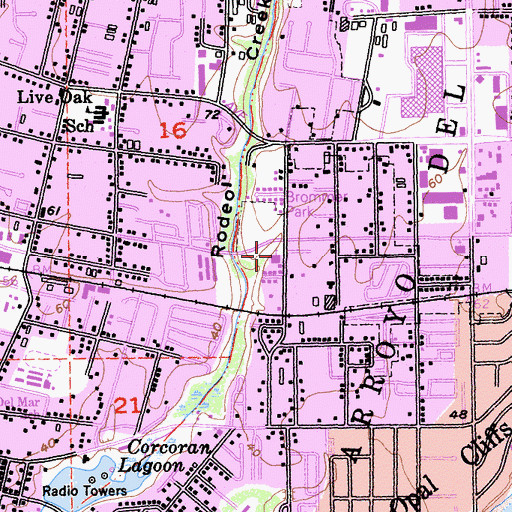 Topographic Map of Santa Cruz Assembly of God Church, CA