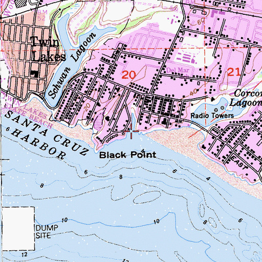Topographic Map of Sunny Cove Beach County Park, CA