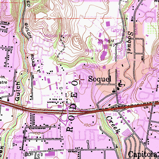 Topographic Map of Alimur Park Mobile Home Park, CA