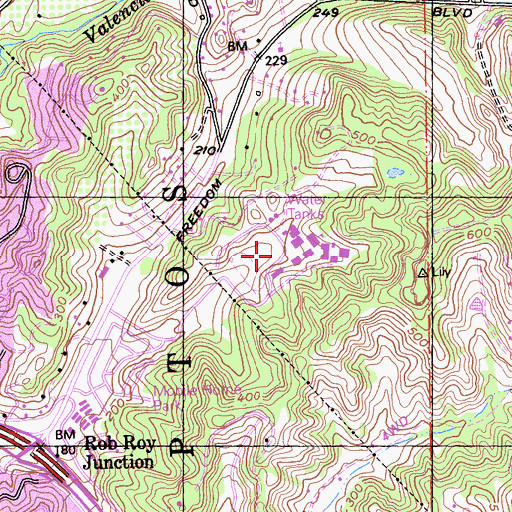 Topographic Map of Aptos High School, CA