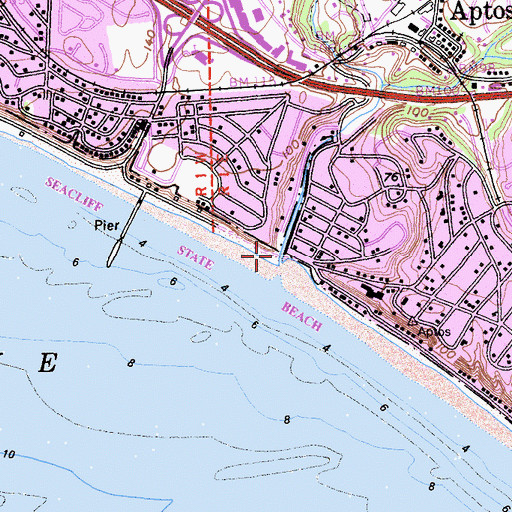 Topographic Map of Aptos Landing, CA
