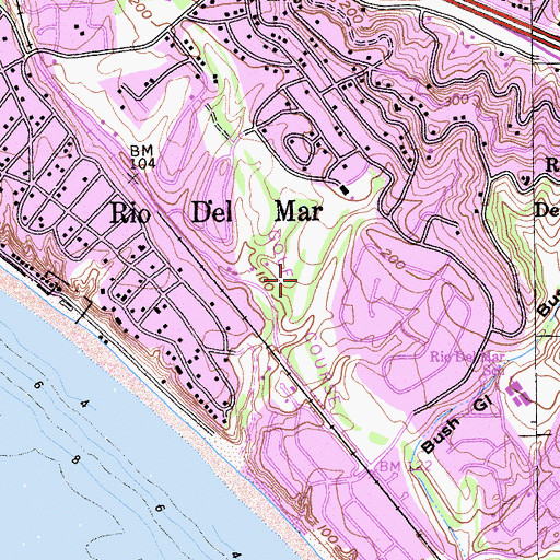 Topographic Map of Aptos Sea Scape Golf Course, CA