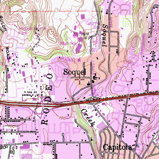 Topographic Map of Asbestos Victims of America Library, CA