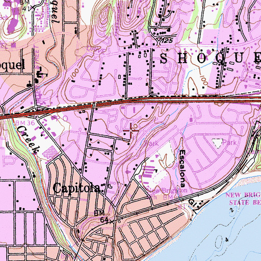 Topographic Map of Cabrillo Mobile Home Park, CA
