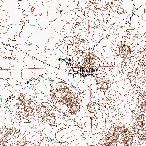Topographic Map of Boulder Spring, AZ
